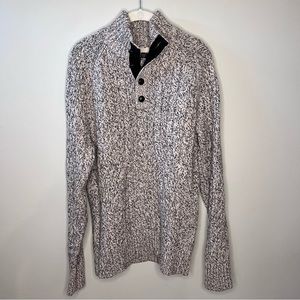 MEN’S Banana Republic Marled Cable Quarter Pullover Italian Yarn Sweater